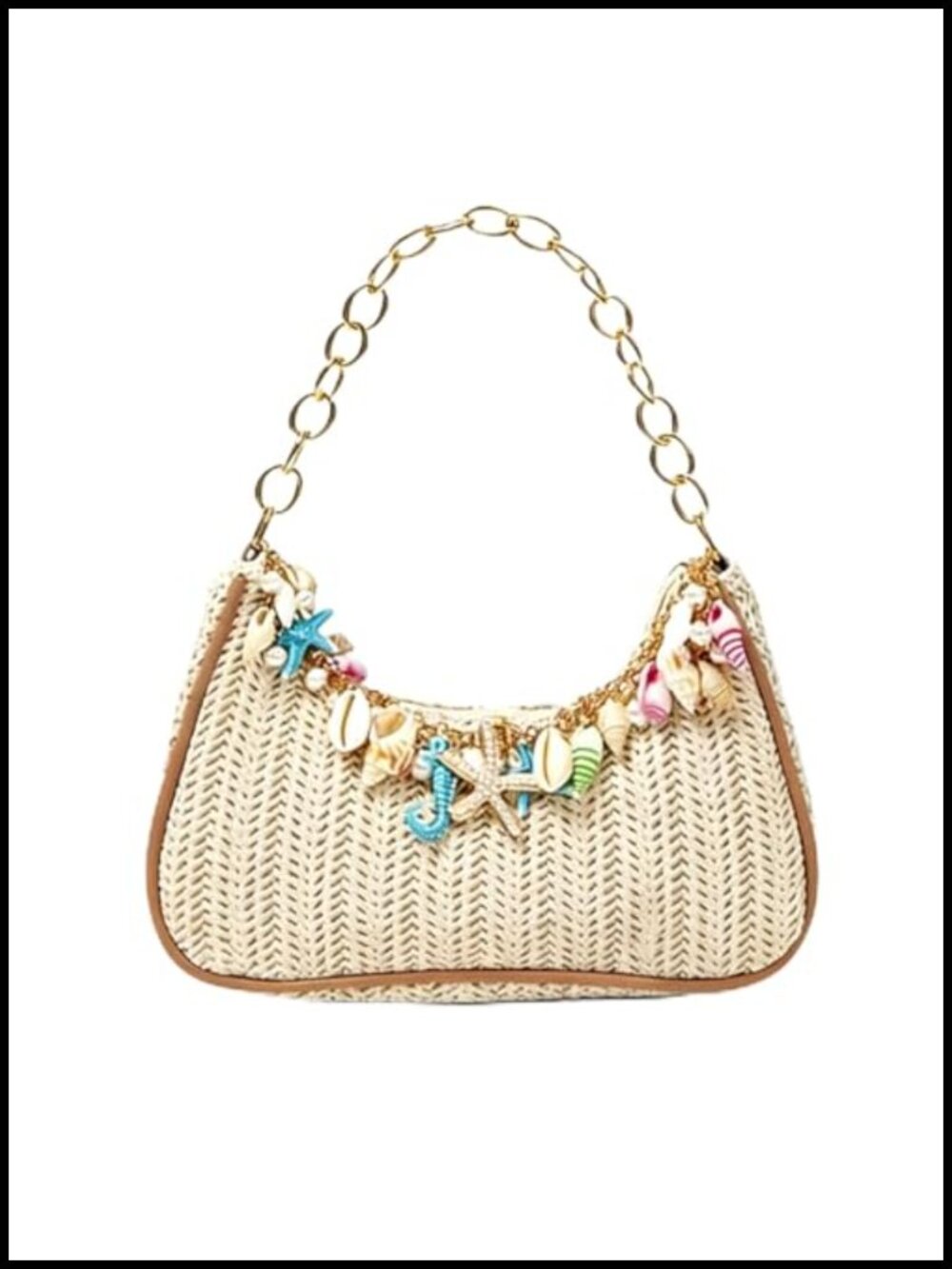 Straw Woven Shoulder Bag Tote Summer Beach Handbag